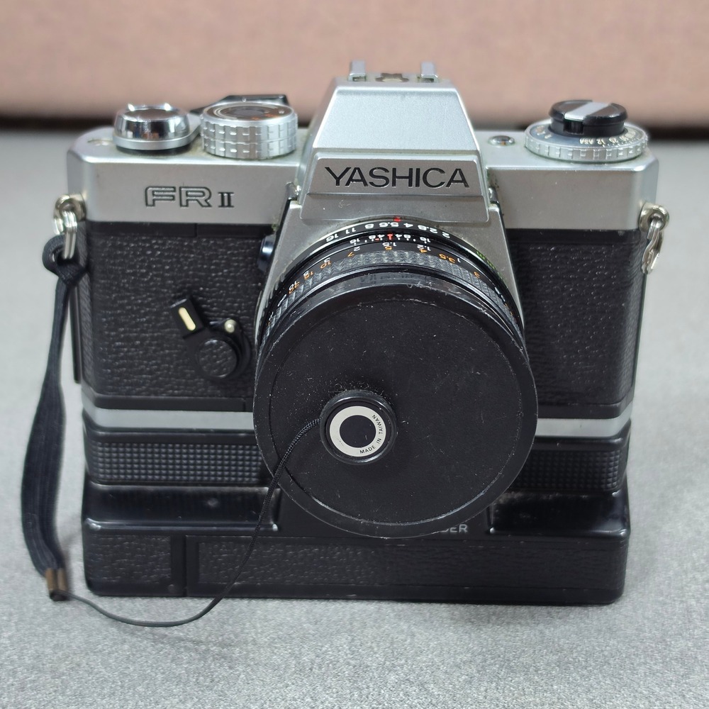 Yashica FR II SLR Film Camera ML 50mm f2 Lens with Winder attachment Untested